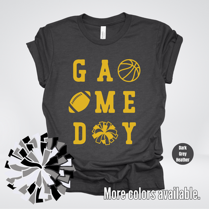 Game Day – Gold Design - Basketball Football Cheer T-Shirt