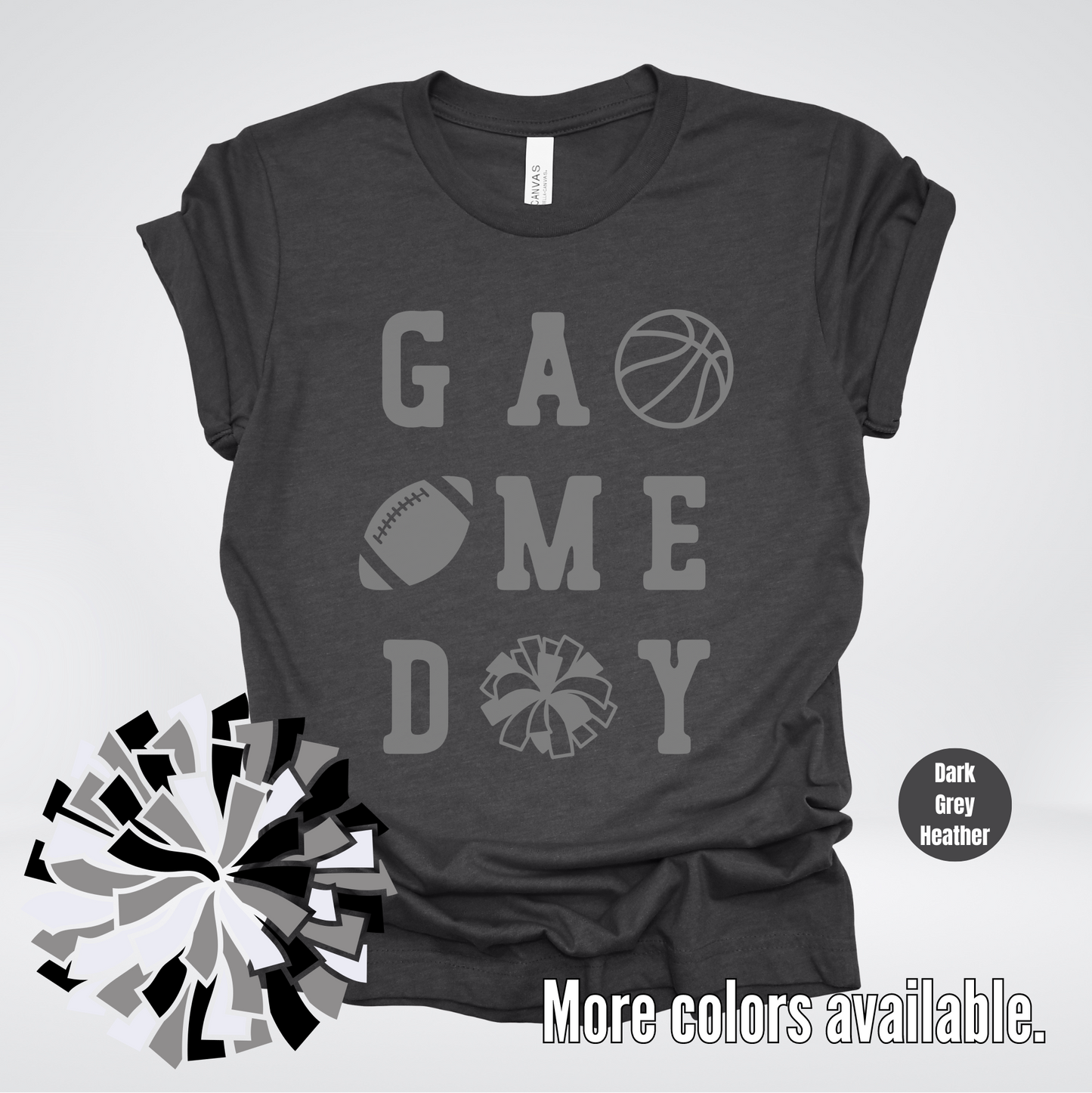 Game Day – Gray Design - Basketball Football Cheer T-Shirt