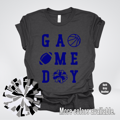 Game Day – Navy Design - Basketball Football Cheer T-Shirt