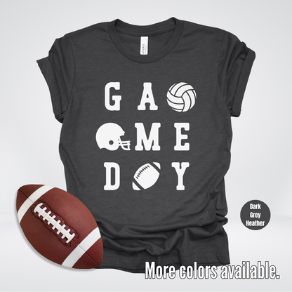 Game Day – White Design - Football Volleyball T-Shirt