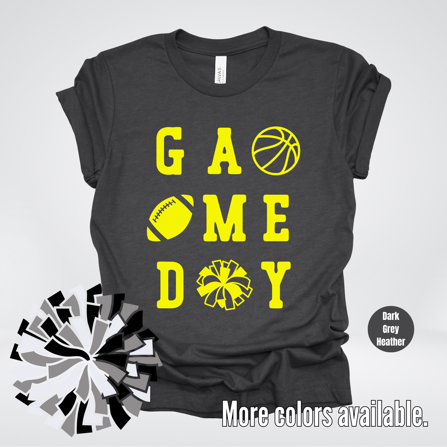 Game Day – Yellow Design - Basketball Football Cheer T-Shirt