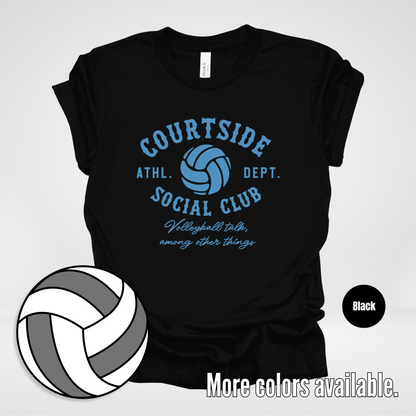 Courtside Social Club – Light Blue – Volleyball Design T-Shirt