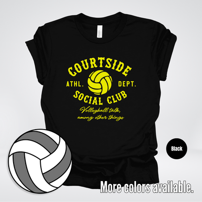 Courtside Social Club – Yellow – Volleyball Design T-Shirt