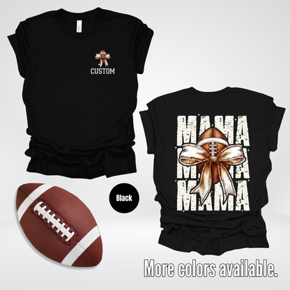 BELLA + CANVAS Custom Name – Coquette Mama - Football Design 28 T-Shirt