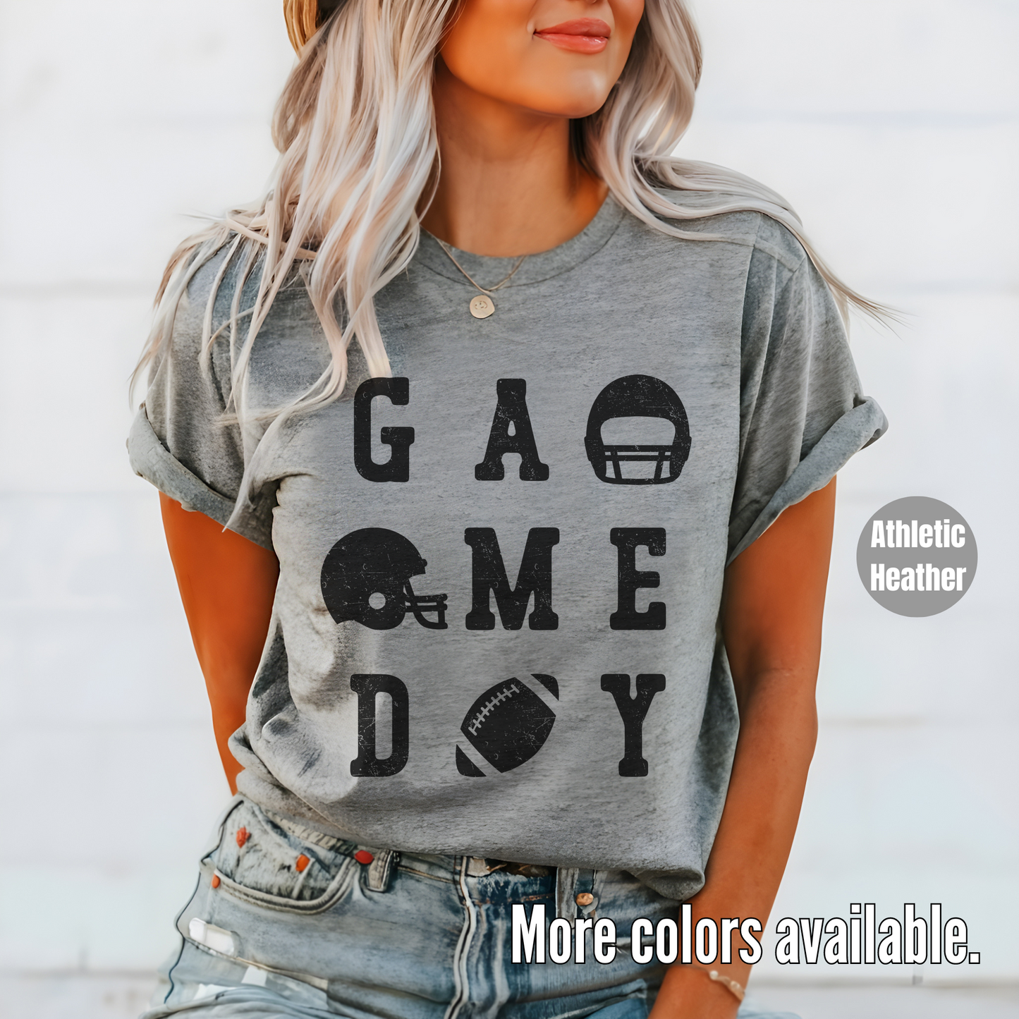 Game Day Football 3 x 3 Black Design T-Shirt