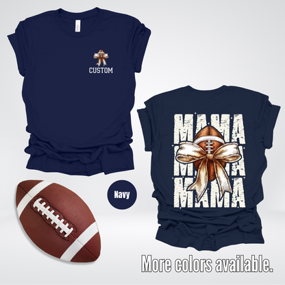 BELLA + CANVAS Custom Name – Coquette Mama - Football Design 28 T-Shirt