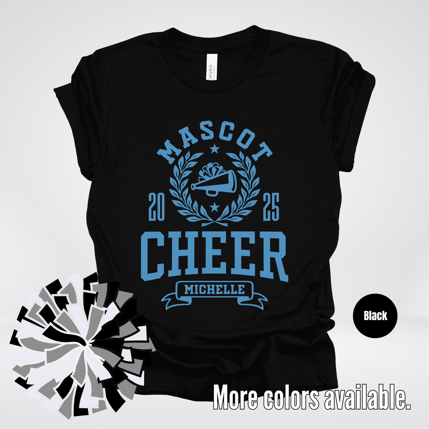 Custom Mascot, Year, & Name – Light Blue - Cheer Design 23 T-Shirt