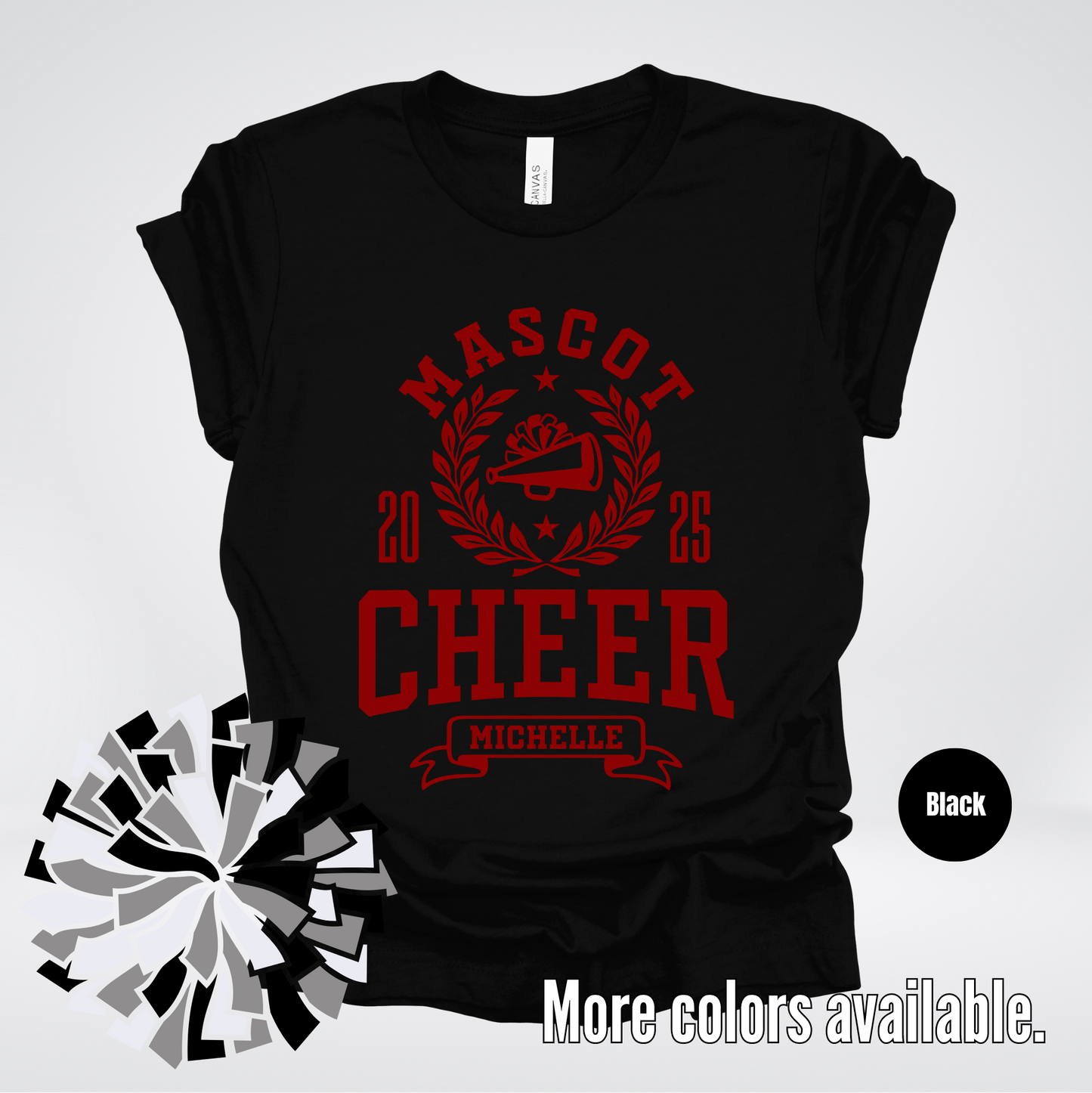 Custom Mascot, Year, & Name – Maroon - Cheer Design 24 T-Shirt