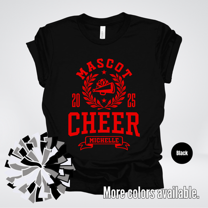 Custom Mascot, Year, & Name – Red - Cheer Design 23 T-Shirt