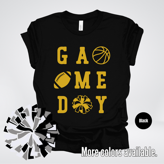 Game Day – Gold Design - Basketball Football Cheer T-Shirt