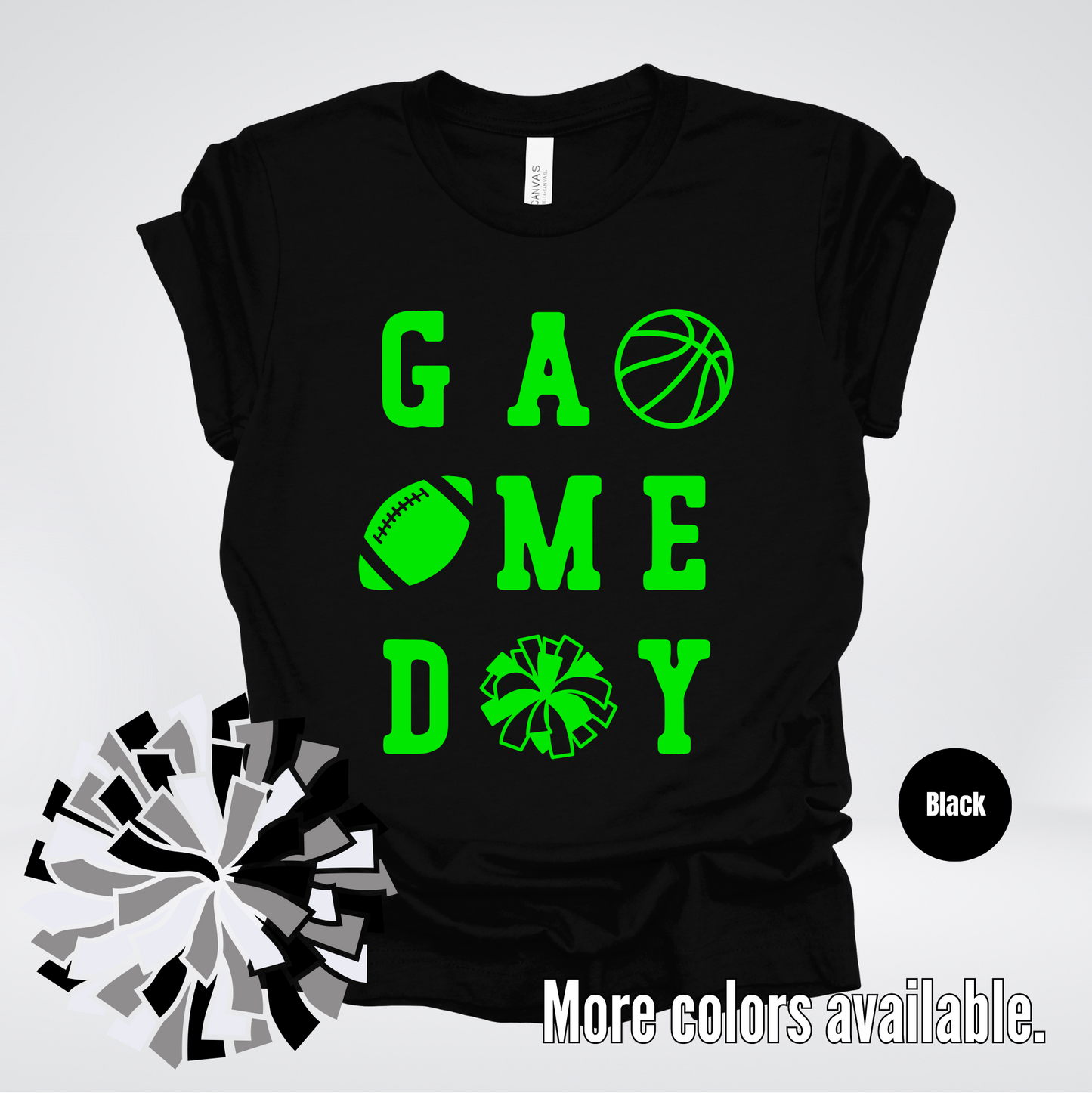 Game Day – Green Design - Basketball Football Cheer T-Shirt