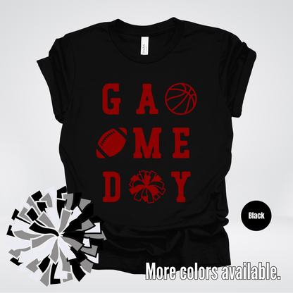 Game Day – Maroon Design - Basketball Football Cheer T-Shirt