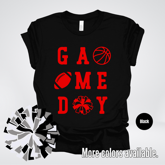 Game Day – Red Design - Basketball Football Cheer T-Shirt