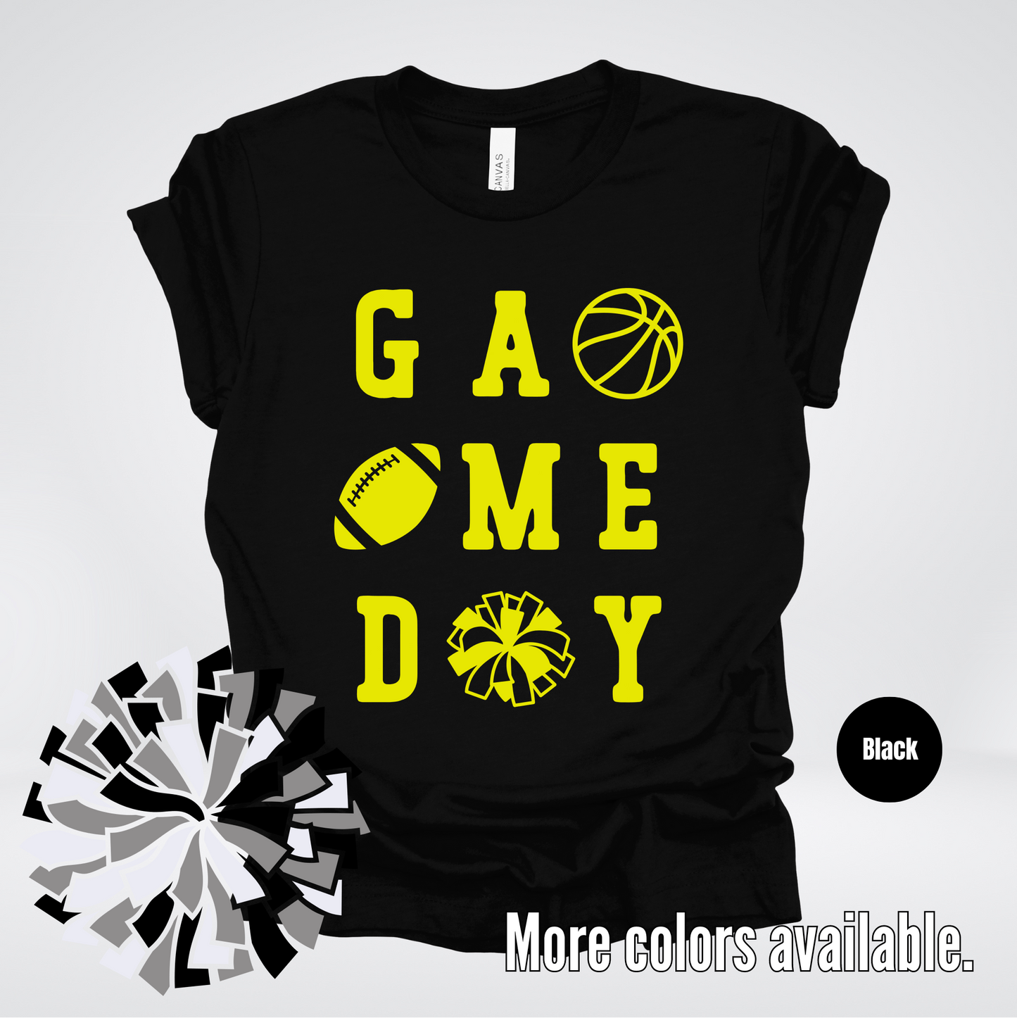 Game Day – Yellow Design - Basketball Football Cheer T-Shirt