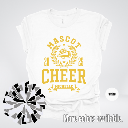 Custom Mascot, Year, & Name – Gold - Cheer Design 22 T-Shirt