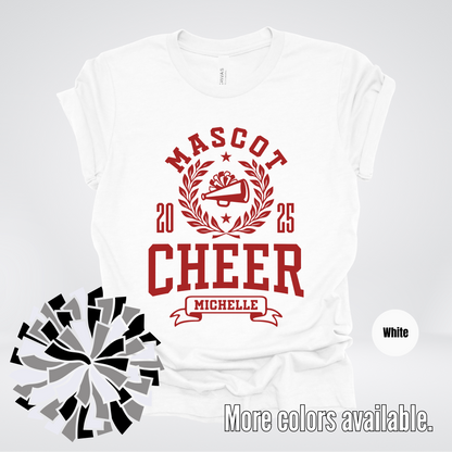 Custom Mascot, Year, & Name – Maroon - Cheer Design 24 T-Shirt