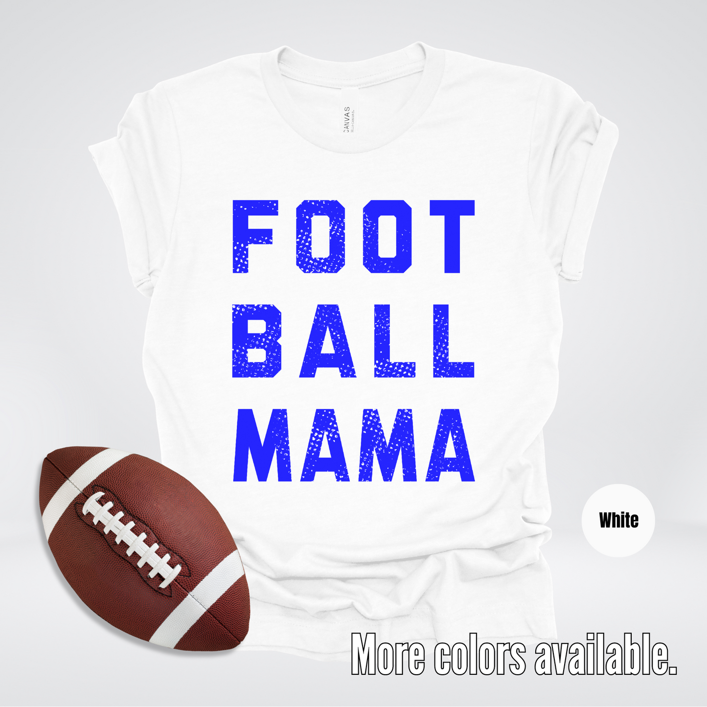 Football Mama Distressed - Blue Design - T-Shirt