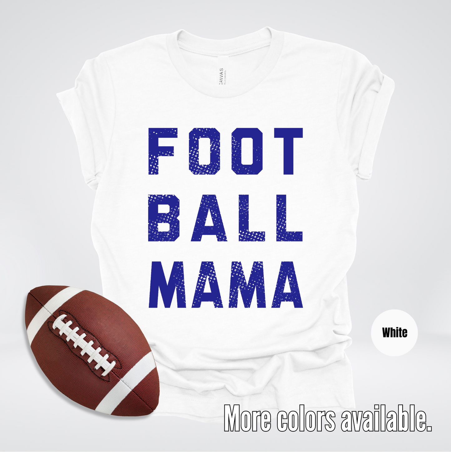 Football Mama Distressed - Navy Design - T-Shirt