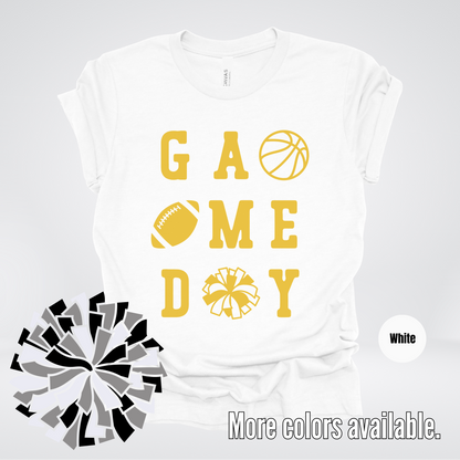 Game Day – Gold Design - Basketball Football Cheer T-Shirt