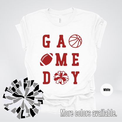 Game Day – Maroon Design - Basketball Football Cheer T-Shirt