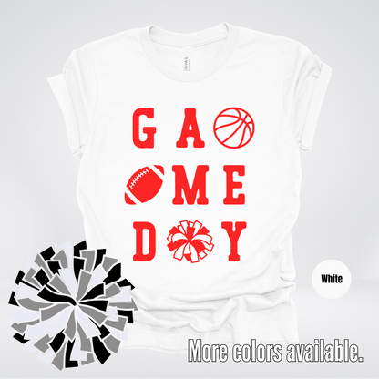 Game Day – Red Design - Basketball Football Cheer T-Shirt