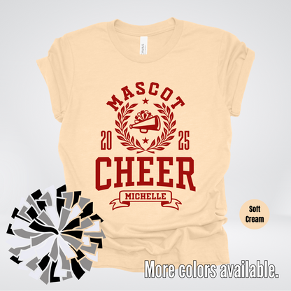 Custom Mascot, Year, & Name – Maroon - Cheer Design 24 T-Shirt