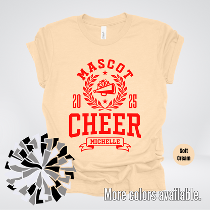 Custom Mascot, Year, & Name – Red - Cheer Design 23 T-Shirt