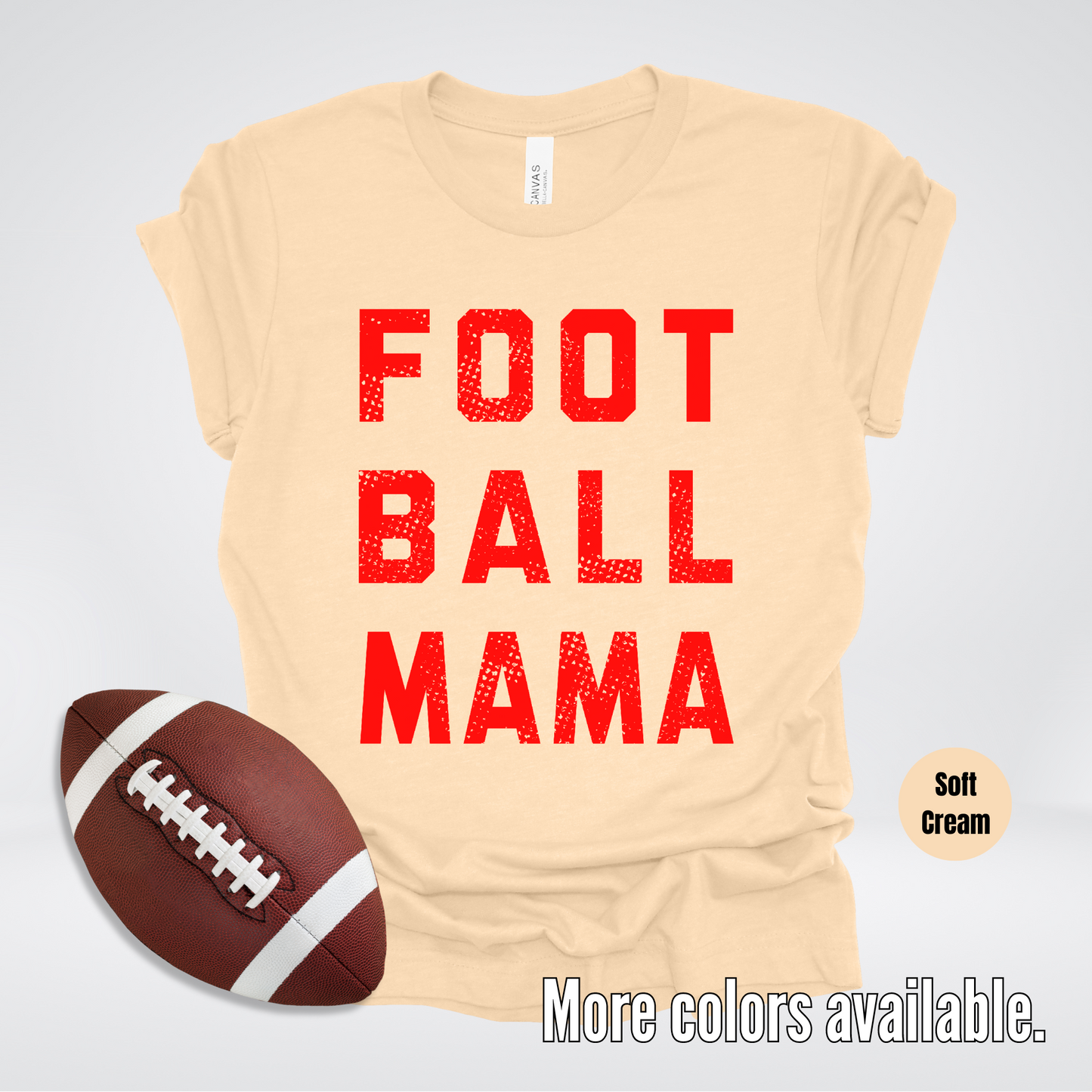 Football Mama Distressed - Red Design - T-Shirt