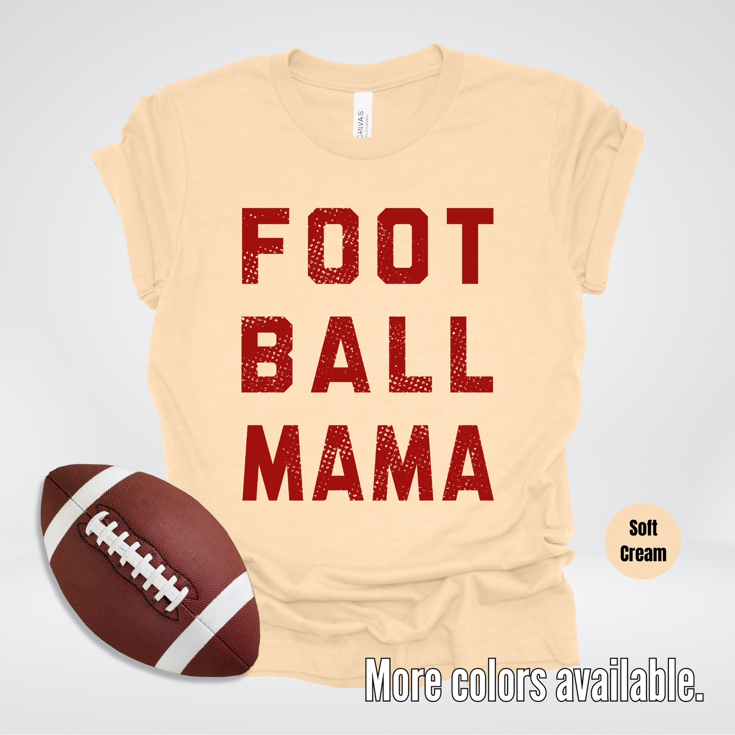 Football Mama Distressed – Maroon Design - T-Shirt