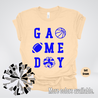 Game Day – Blue Design - Basketball Football Cheer T-Shirt