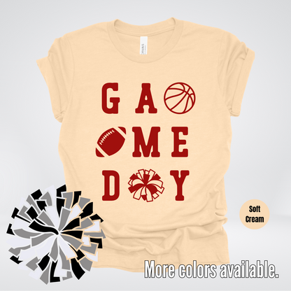 Game Day – Maroon Design - Basketball Football Cheer T-Shirt