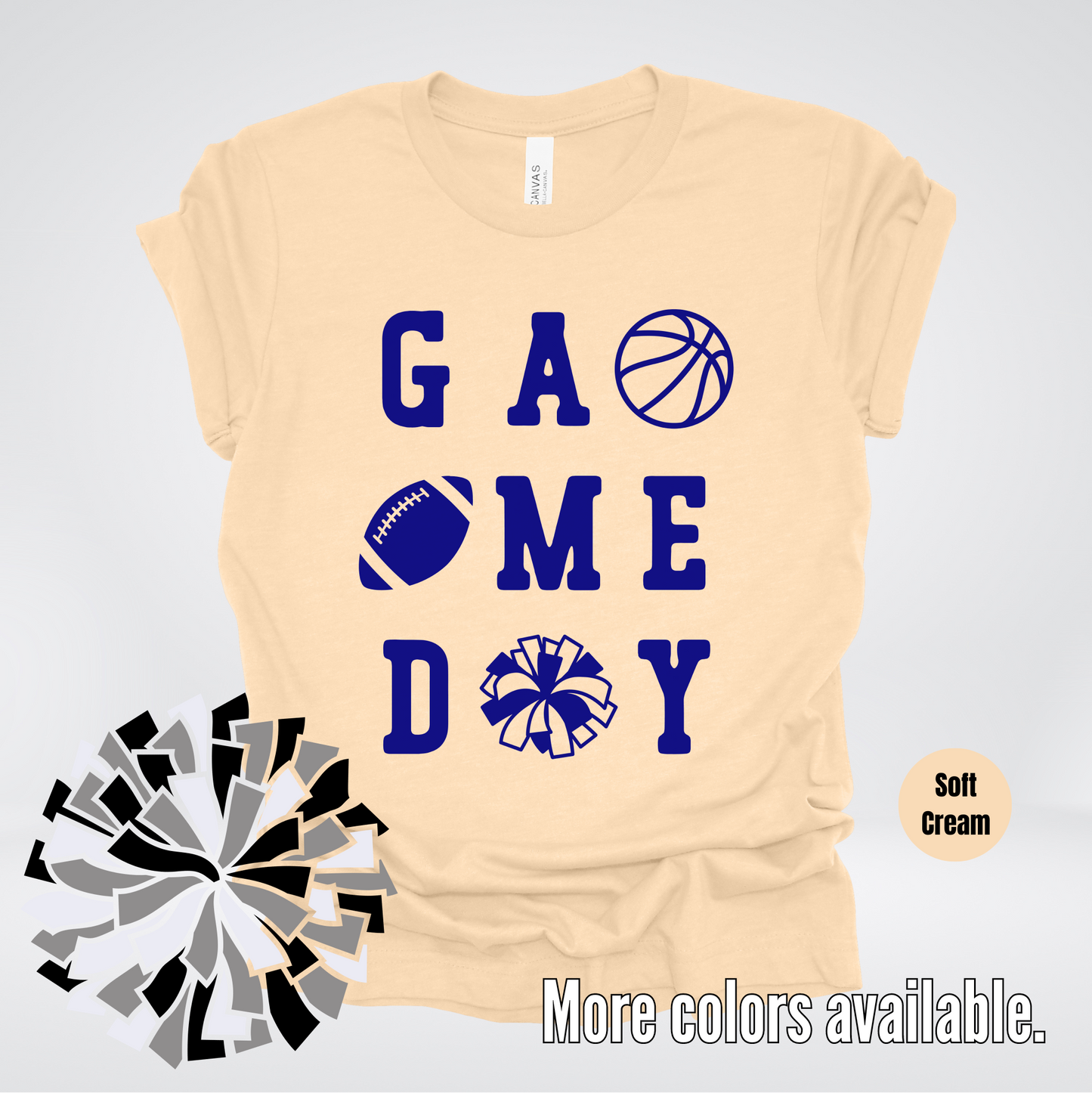 Game Day – Navy Design - Basketball Football Cheer T-Shirt