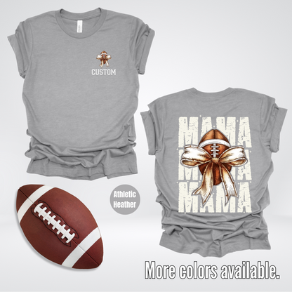 BELLA + CANVAS Custom Name – Coquette Mama - Football Design 28 T-Shirt