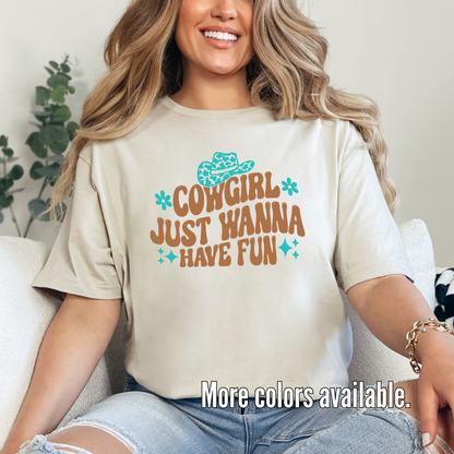 Cowgirl Just Wanna Have Fun Unisex Softstyle T-Shirt