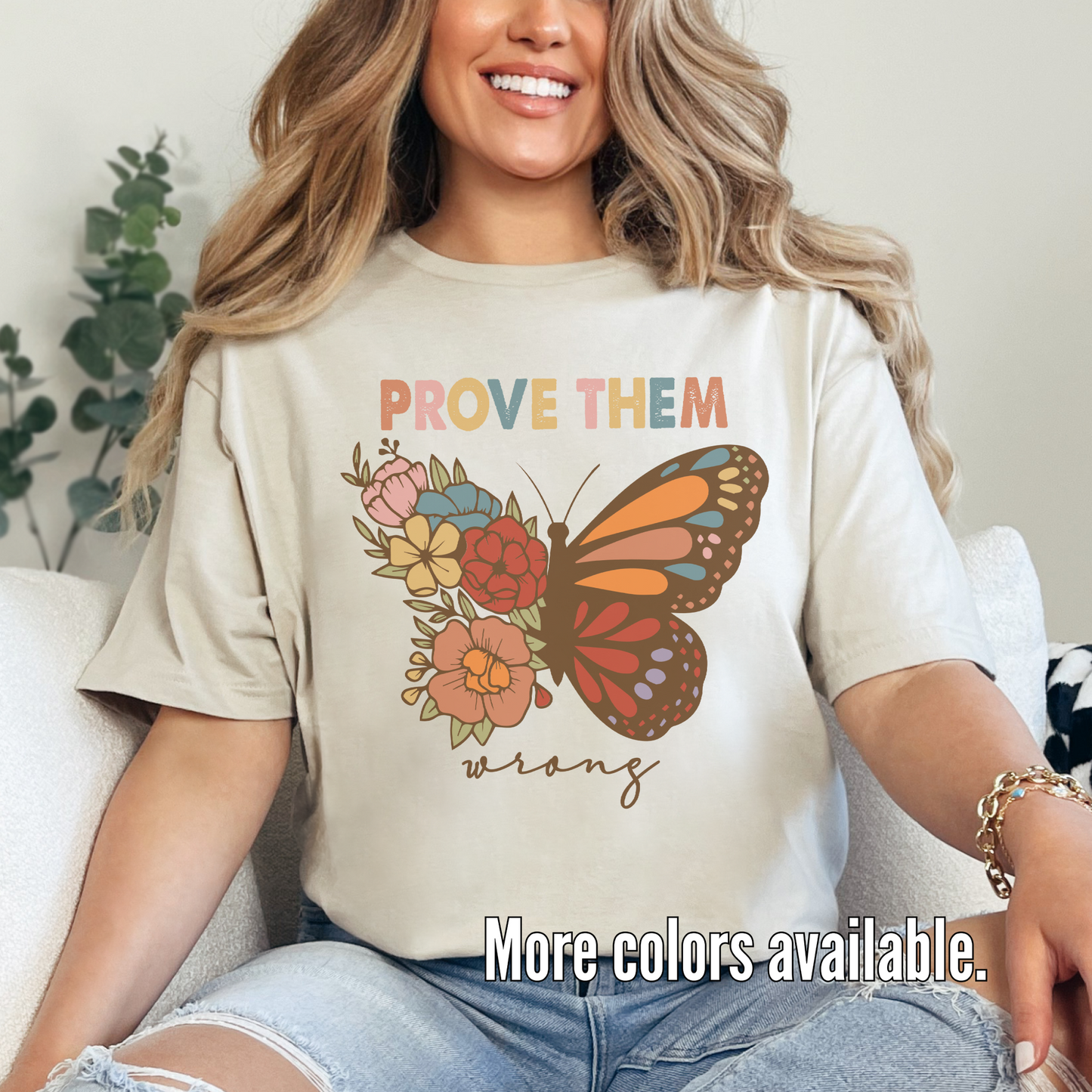 Prove Them Wrong Butterfly And Flowers Unisex Softstyle T-Shirt