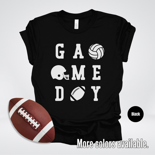 Game Day – White Design - Football Volleyball T-Shirt