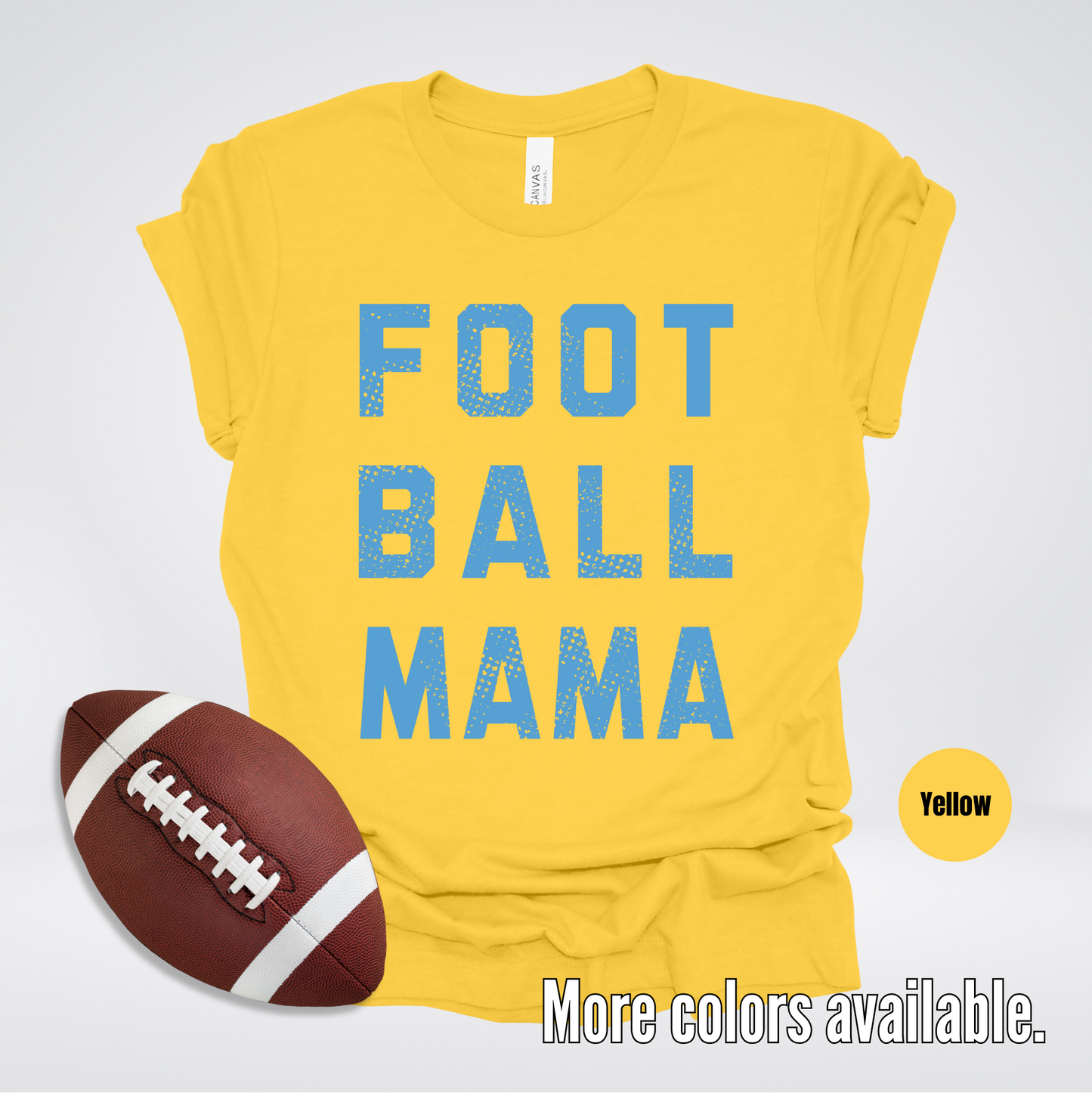 Football Mama Distressed – Light Blue Design - T-Shirt