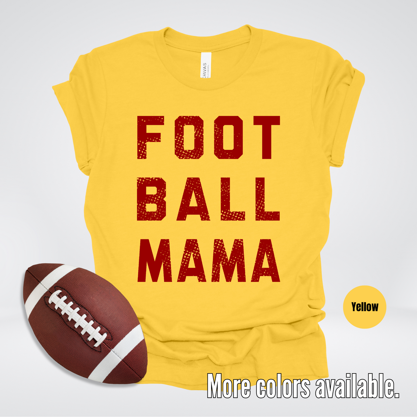 Football Mama Distressed – Maroon Design - T-Shirt