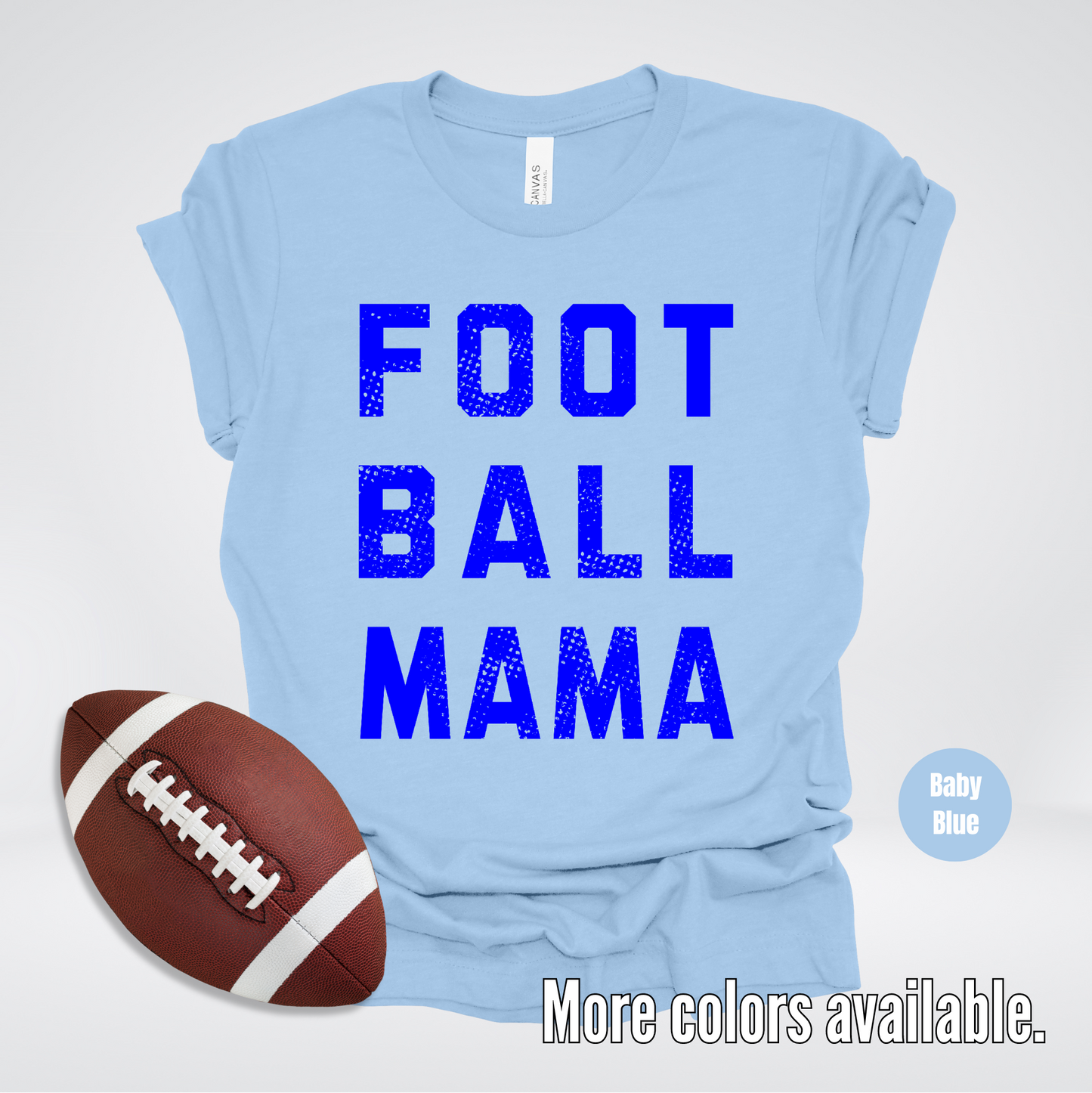 Football Mama Distressed - Blue Design - T-Shirt