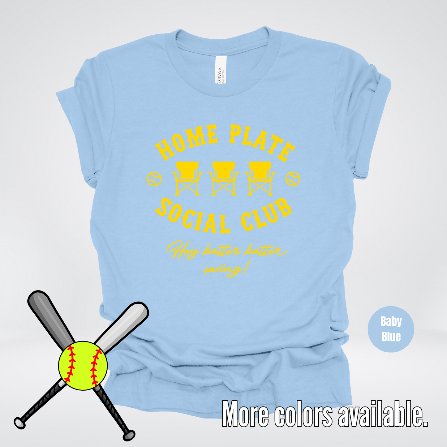 Home Plate Social Club – Gold Design - Softball Baseball T-Shirt