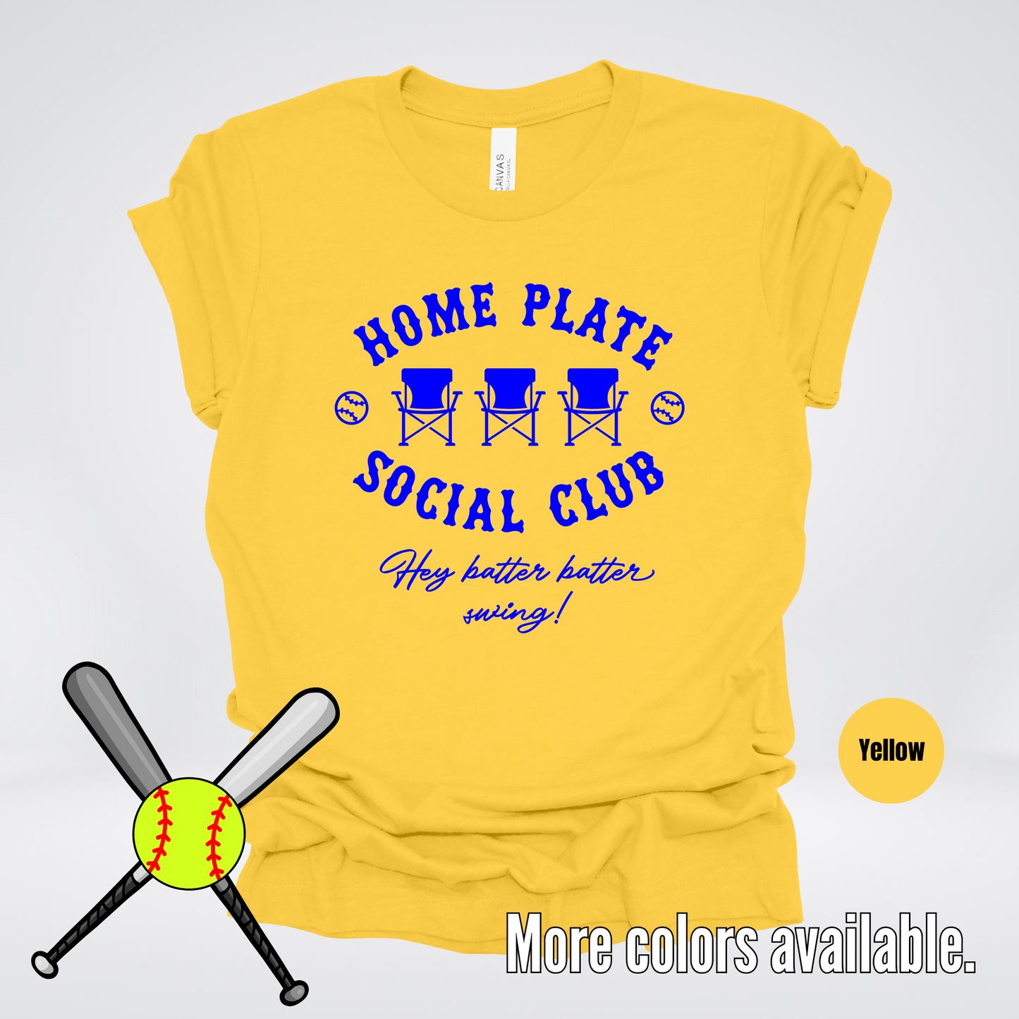 Home Plate Social Club – Blue Design - Softball Baseball T-Shirt