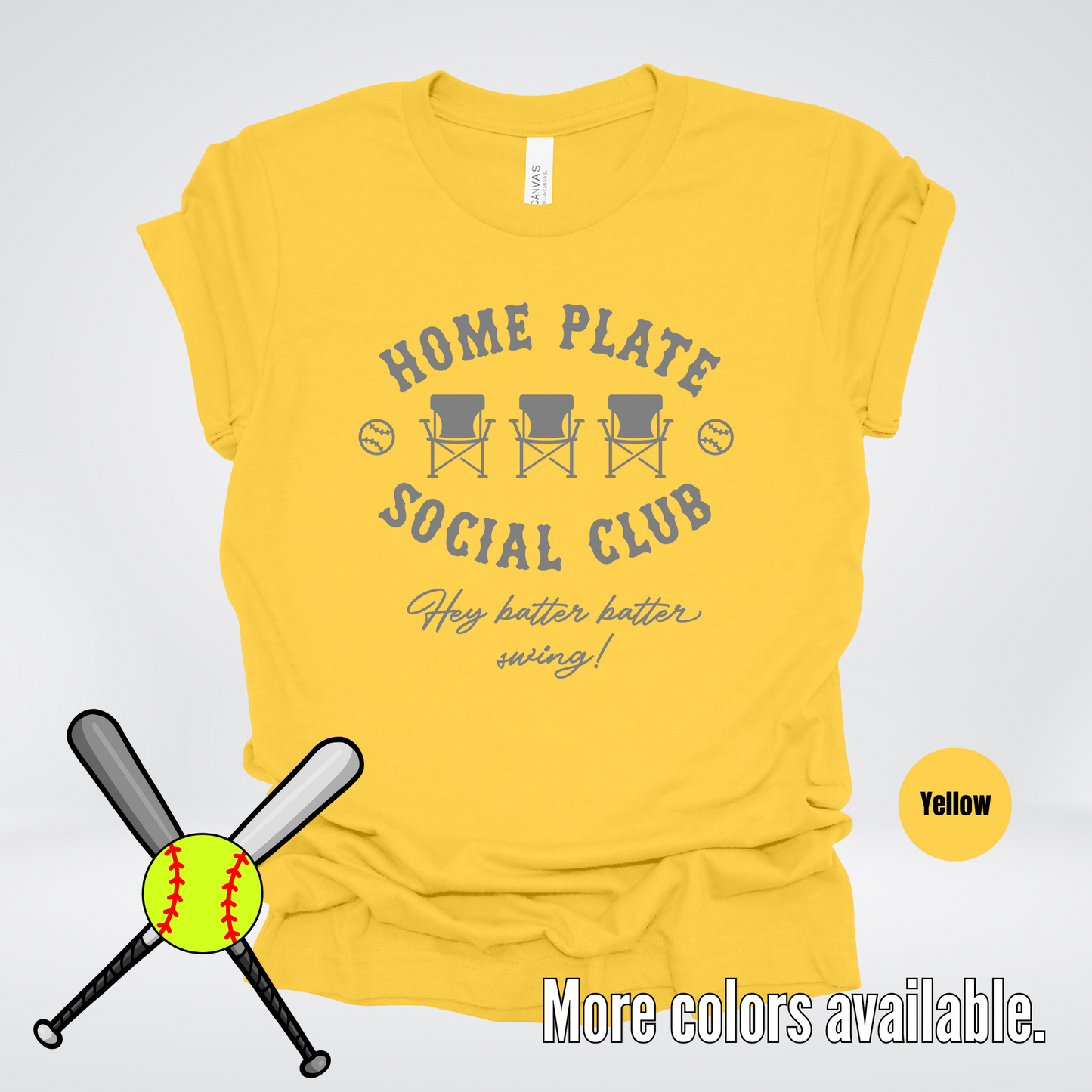 Home Plate Social Club – Gray Design - Softball Baseball T-Shirt