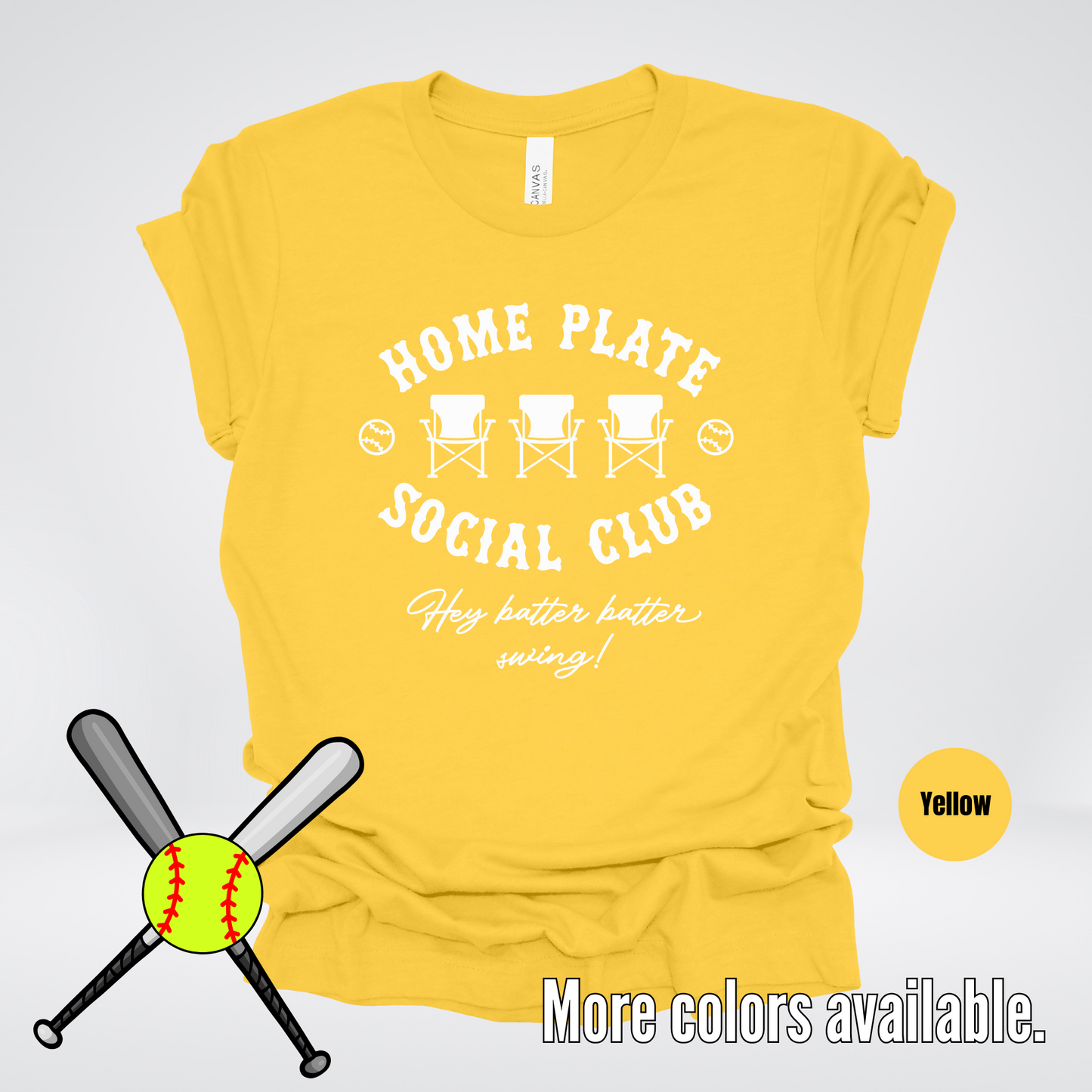 Home Plate Social Club – White Design - Softball Baseball T-Shirt