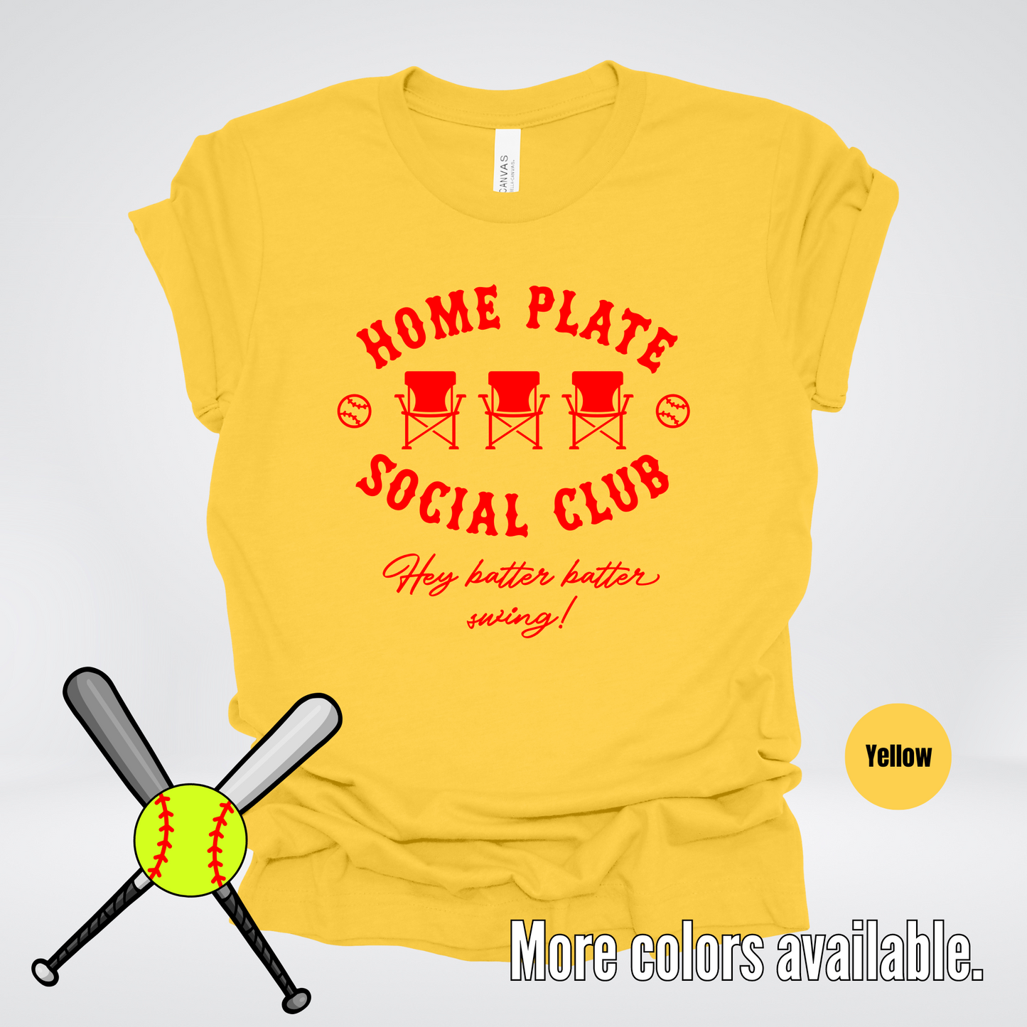 Home Plate Social Club – Red Design - Softball Baseball T-Shirt