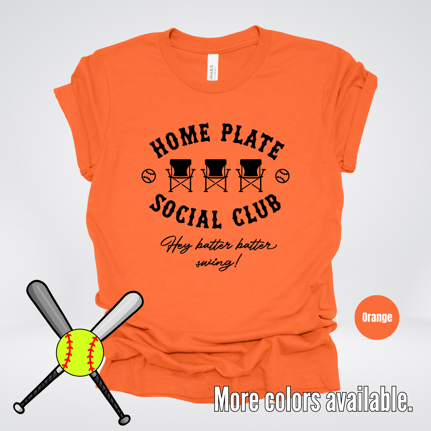 Home Plate Social Club – Black Design - Softball Baseball T-Shirt