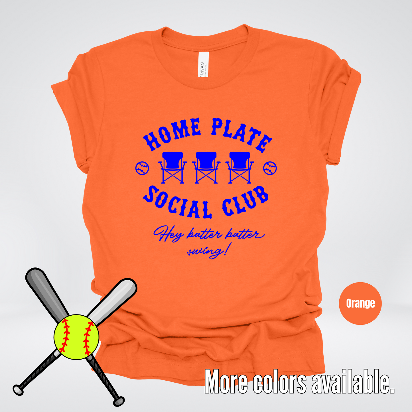 Home Plate Social Club – Blue Design - Softball Baseball T-Shirt