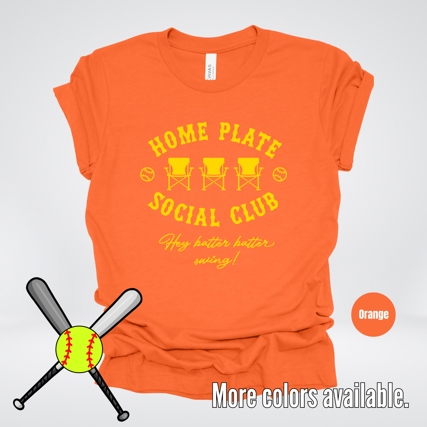 Home Plate Social Club – Gold Design - Softball Baseball T-Shirt