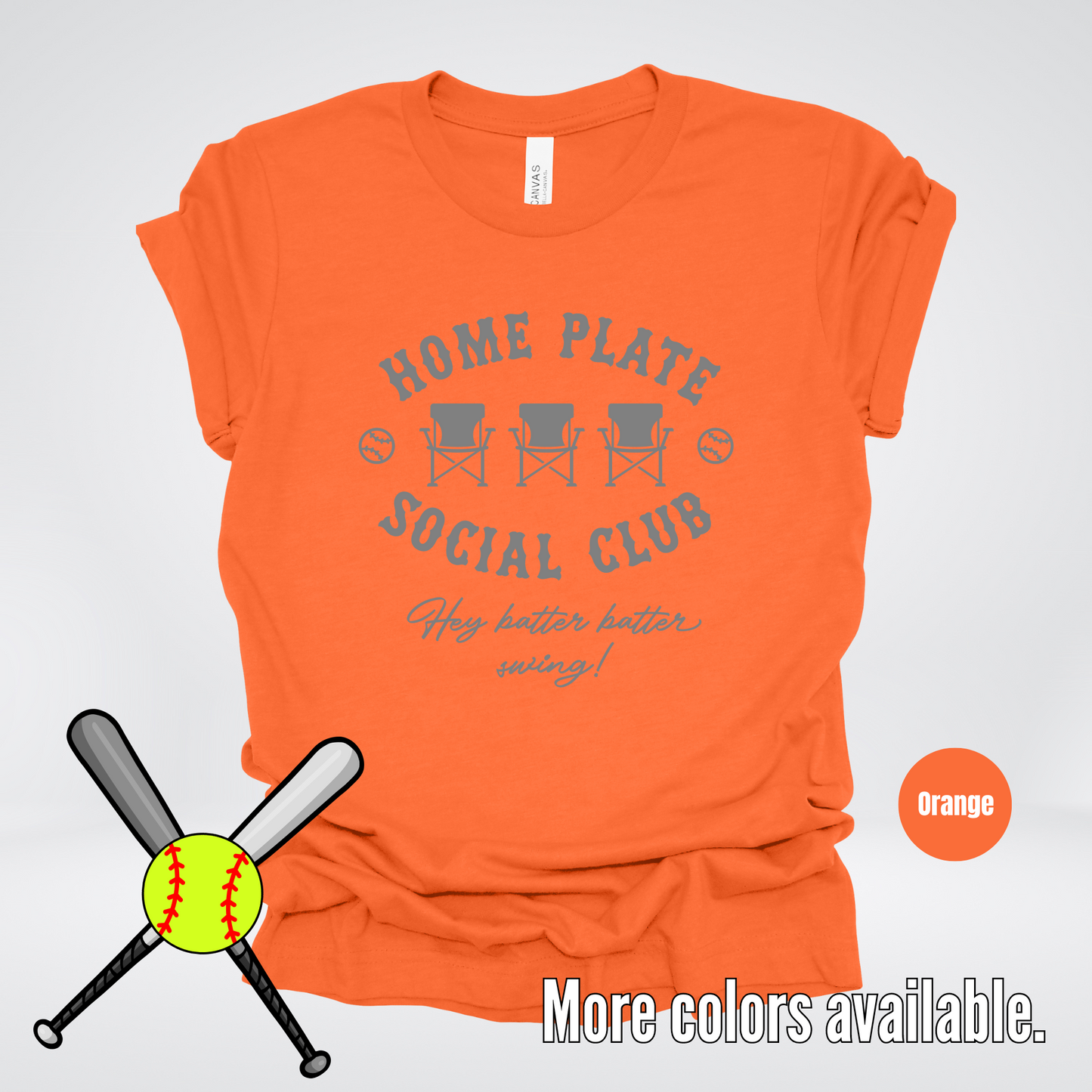 Home Plate Social Club – Gray Design - Softball Baseball T-Shirt