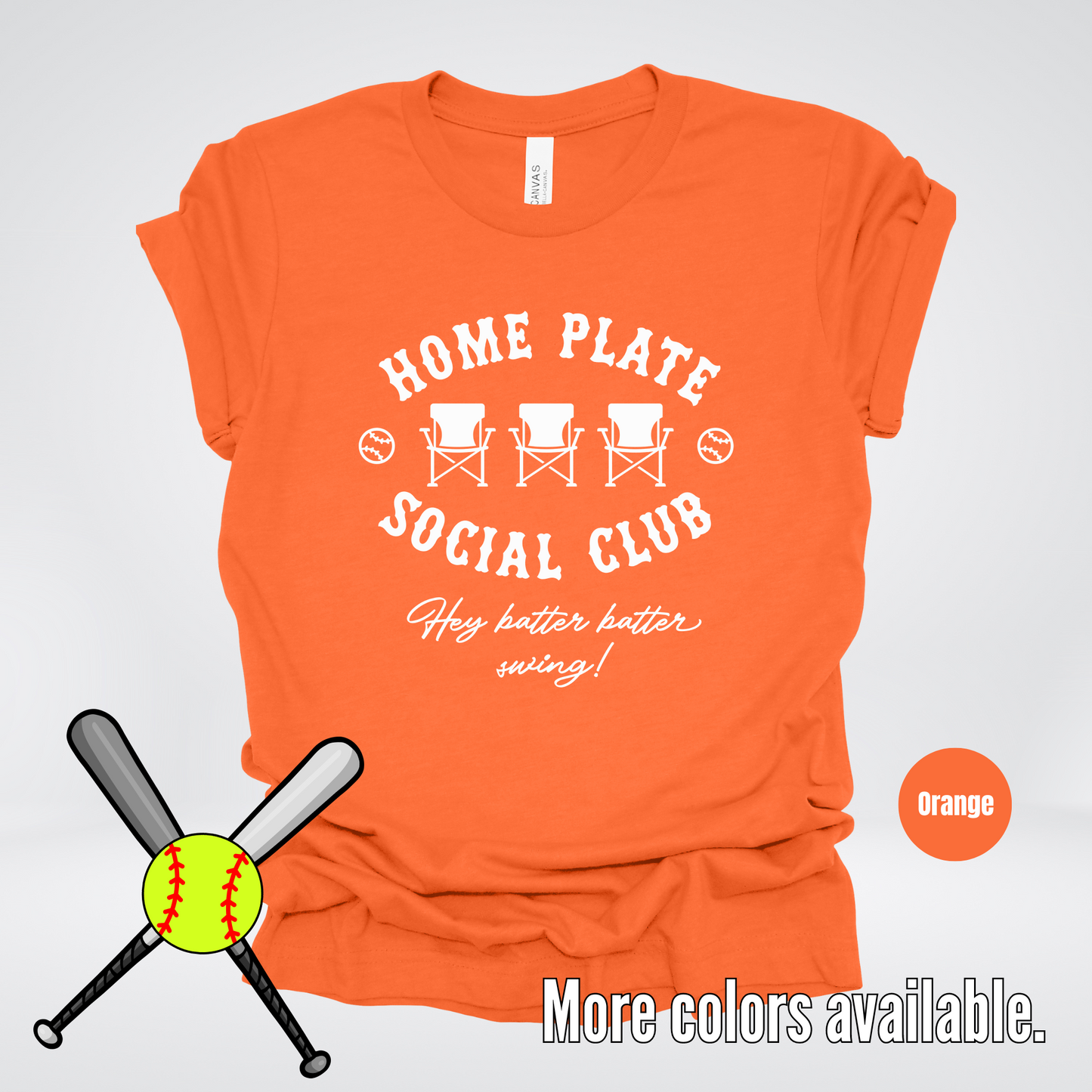 Home Plate Social Club – White Design - Softball Baseball T-Shirt