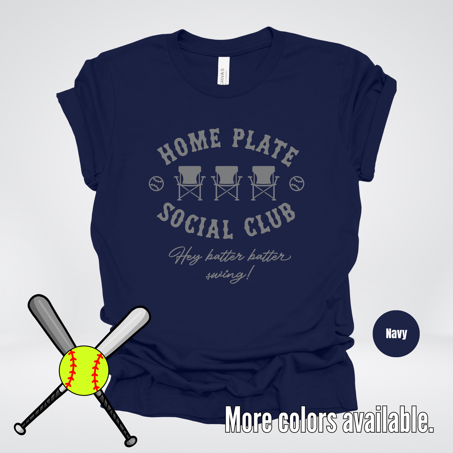 Home Plate Social Club – Gray Design - Softball Baseball T-Shirt